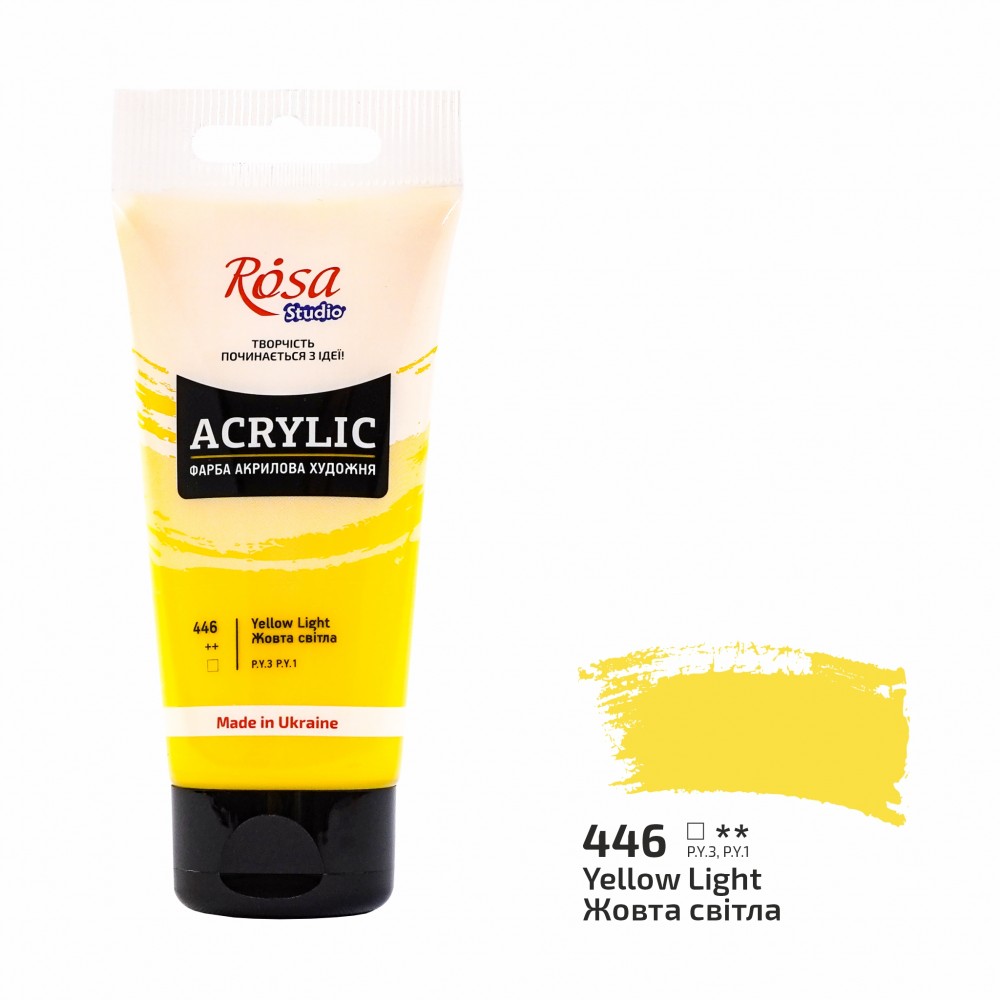 Фарба акрилова ROSA Studio Жовта світла 75 мл 32241446