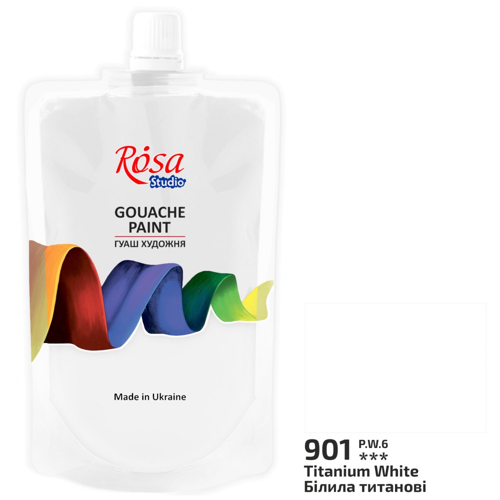 Фарба гуашева ROSA Studio Білила титанові 200 мл 323200901