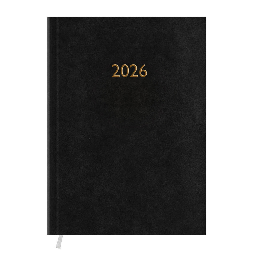 Щоденник датований Поліграфіст 2026 ф.А6 Macanet, 160 арк., лінія, обкл. баладек, чорний. Фото 2