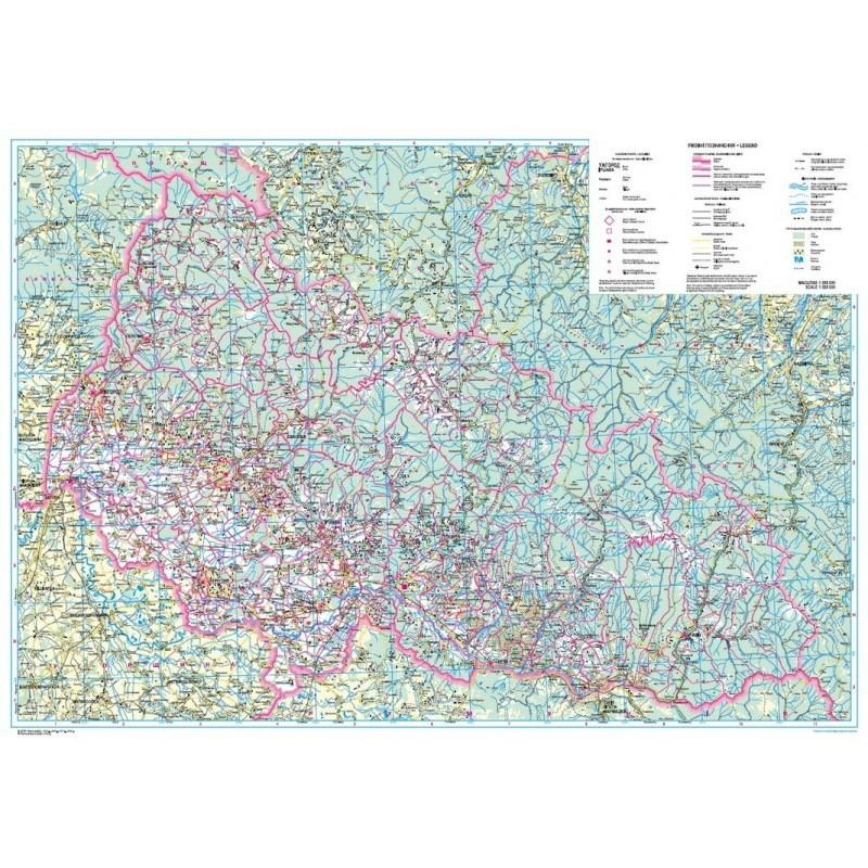 Карта Політико-адміністративна Закарпатська обл. м-б 1:250000. Фото 3