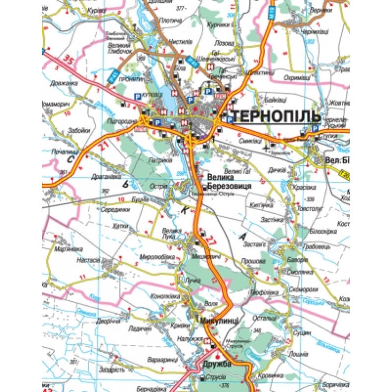 Карта автошляхів Тернопільська обл.  м-б 1:250 000. Фото 3