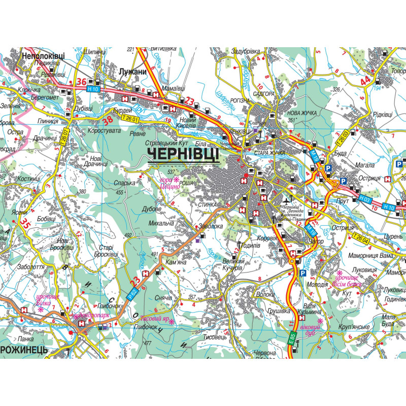 Карта автошляхів Чернівецька обл.  м-б 1:250 000. Фото 3