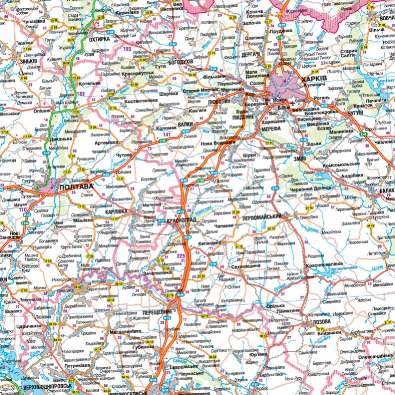 Карта автошляхів Україна м-б 1: 1 000 000. Фото 2