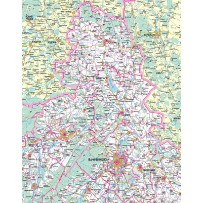 Карта Політико-адміністративна Івано-Франківська обл. м-б 1:250000. Фото 3