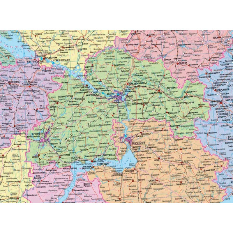 Україна. Політико-адміністративна ламінована м-б 1:1 500 000 . Фото 3