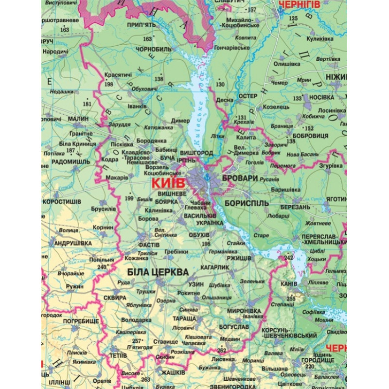 Україна. Загальногеографічна карта, м-б 1:1 000 000 на картоні. Фото 2