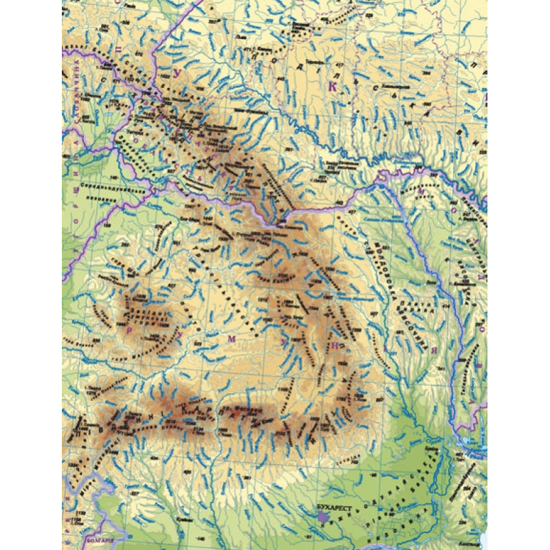 Україна. Фізична карта, м-б 1:2 500 000 ламінована. Фото 2