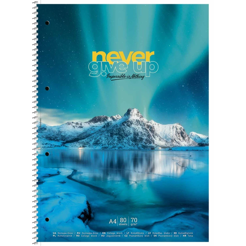 Коледж-блок Школярик, на спiралі, А4 80 аркушів, клітинка A4-080-6706K