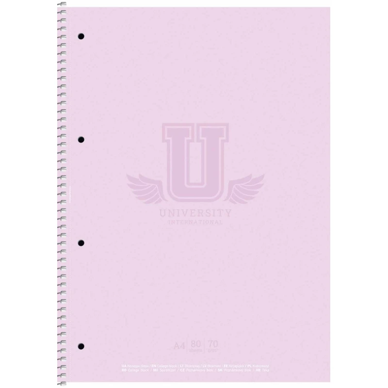 Коледж-блок Школярик, на спiралі, А4 80 аркушів, клітинка A4-080-6524K. Фото 2