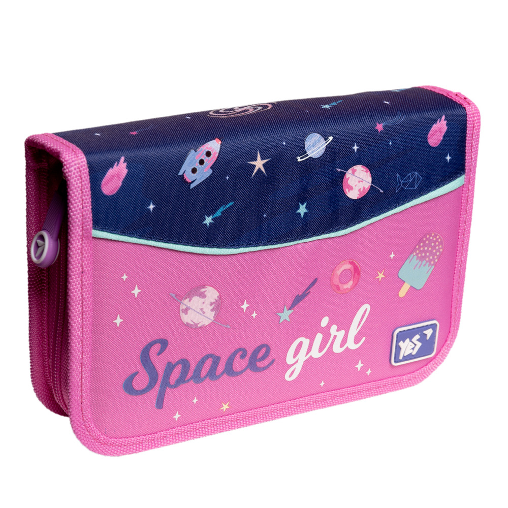 Пенал твердий YES одинарний з клапаном HP-03 Space Girl*