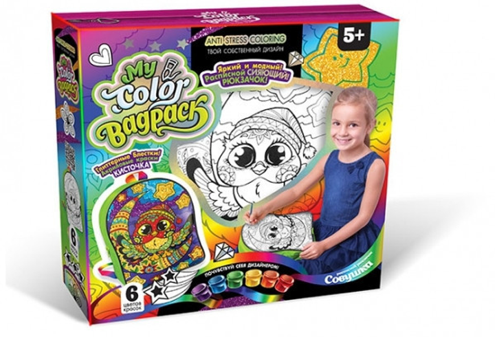 Набір креативної творчості Danko Toys  -  My Color BagPack,  рюкзачок-розмальовка CВР-01-01,02,03,04,05