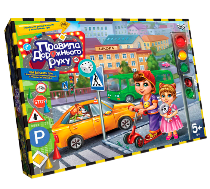 Гра велика настільна Danko Toys - Правила дорожнього руху 2 в 1 G-PDD-02U
