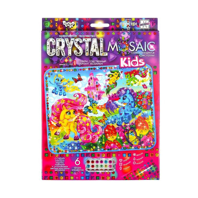 Набір креативної творчості - CRYSTAL MOSAIC KIDS CRMk-01-01,02,03,04...10