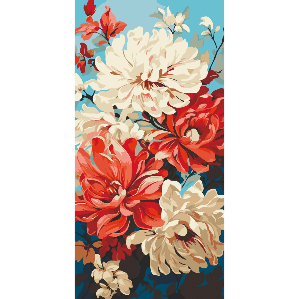 ArtCraft Картина за номерами. Жоржини 40х80 см