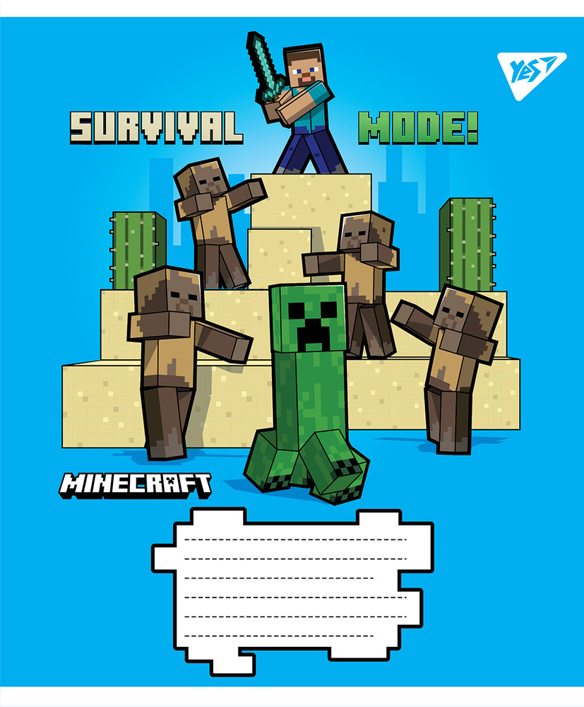 Зошит шкільний Yes Minecraft 12 аркушів клітинка 766193. Фото 2