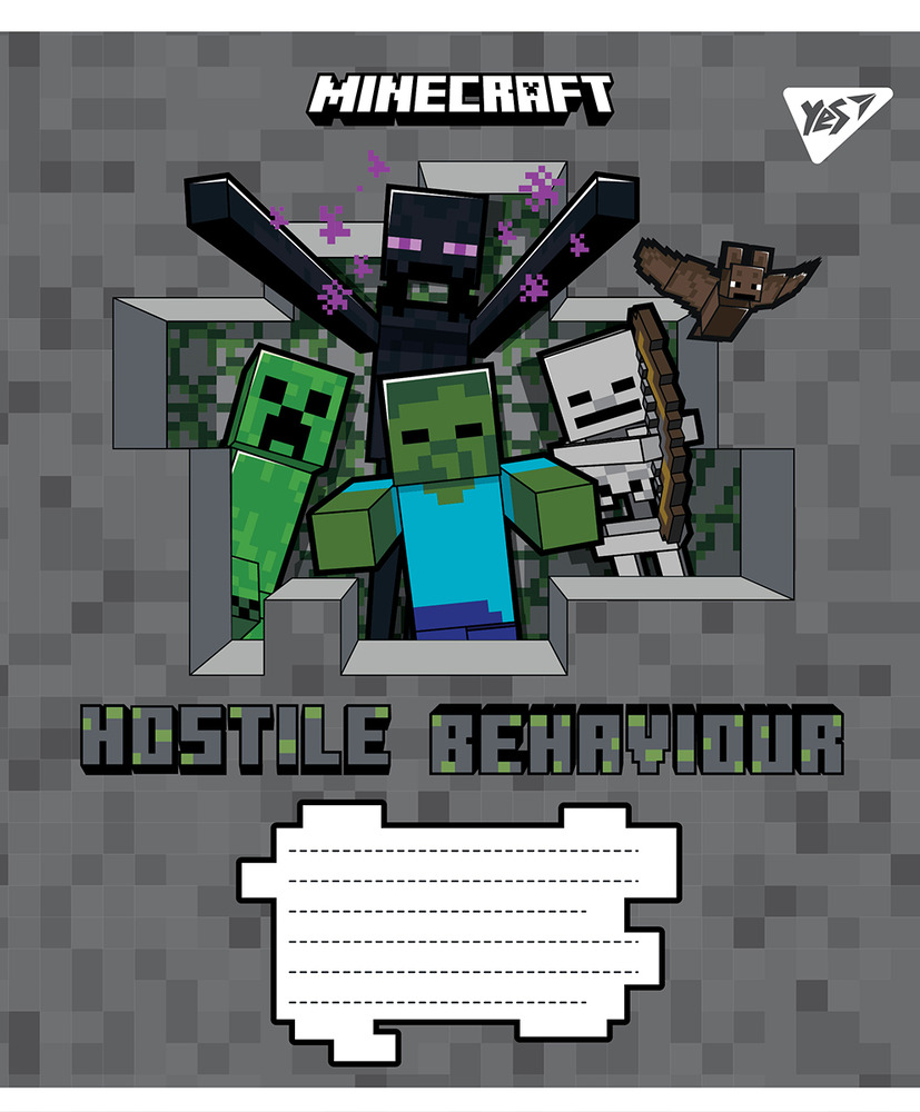 Зошит шкільний Yes Minecraft 12 аркушів клітинка 766193. Фото 3