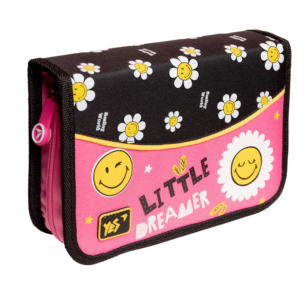 Пенал твердий одинарний з двома клапанами Yes HP-04 Smiley World 533348