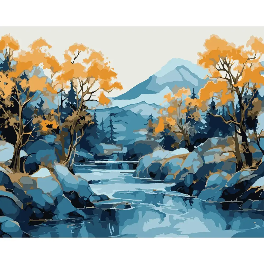 SANTI Картина за номерами. Гори 40х50 см з мет.фарбами