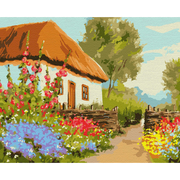 SANTI Картина за номерами. Літо в селі 40х50 см