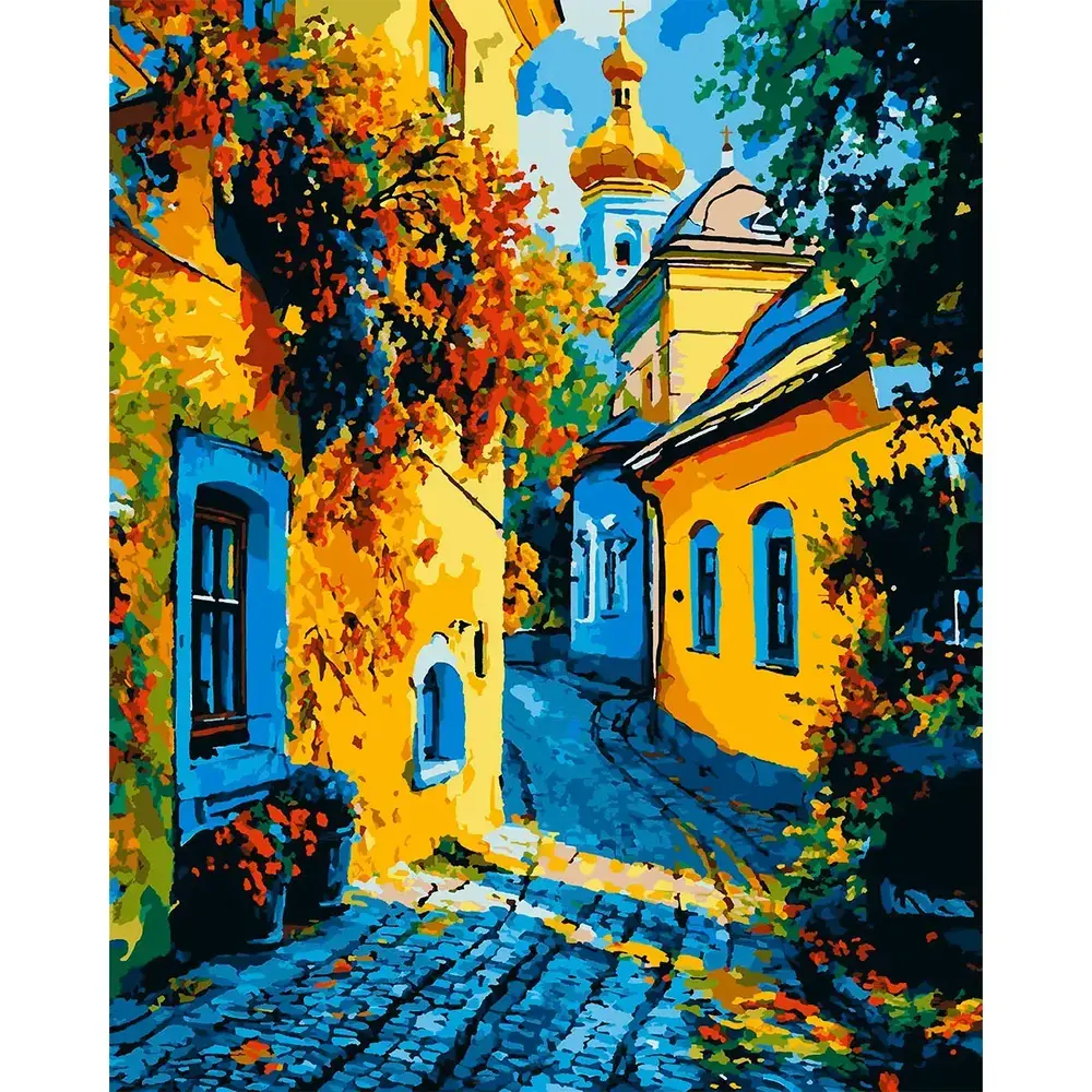 SANTI Картина за номерами. Мальовничий Львів 40х50