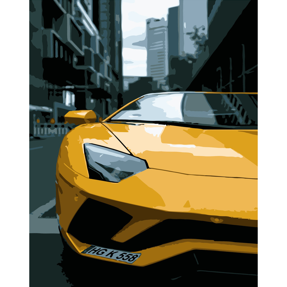 Strateg Картина за номерами. Жовтий Lamborghini 40х50 см
