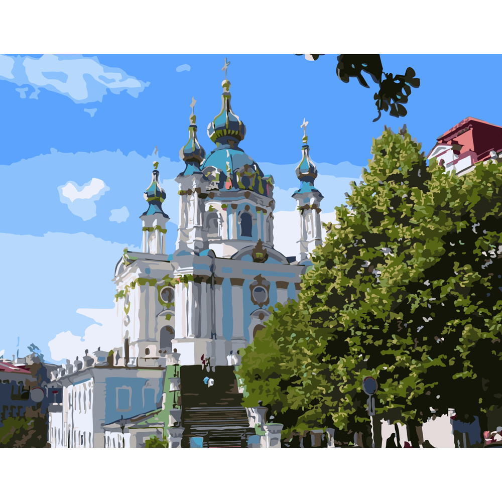 Strateg Картина за номерами. Андріївська церква 40х50 см