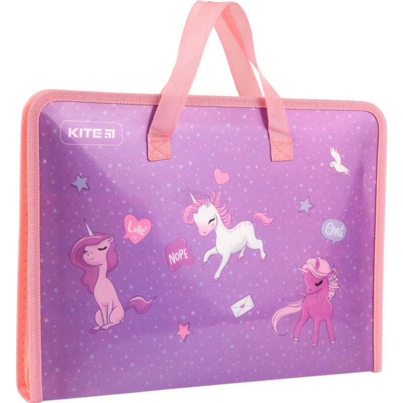 Папка-портфель на блискавці Kite Unicorn K22-202-02, 1 відділення, A4. Фото 2
