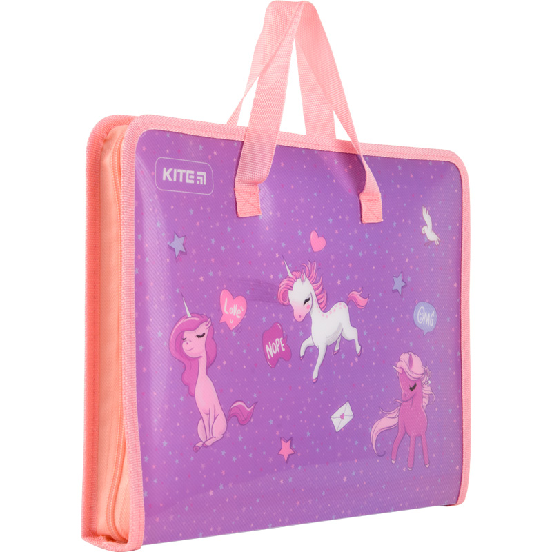 Папка-портфель на блискавці Kite Unicorn K22-202-02, 1 відділення, A4. Фото 3