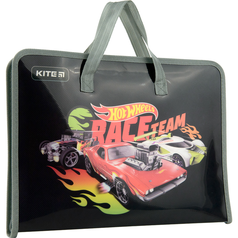 Папка-портфель на блискавці Kite Hot Wheels HW22-202, 1 відділення, A4. Фото 2