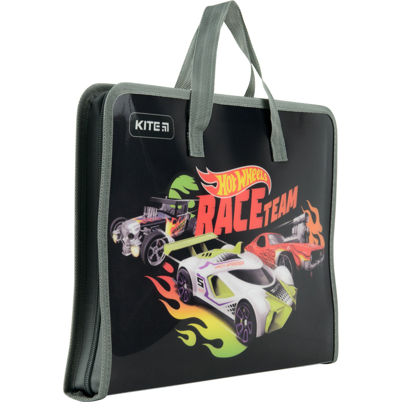 Папка-портфель на блискавці Kite Hot Wheels HW22-202, 1 відділення, A4. Фото 3