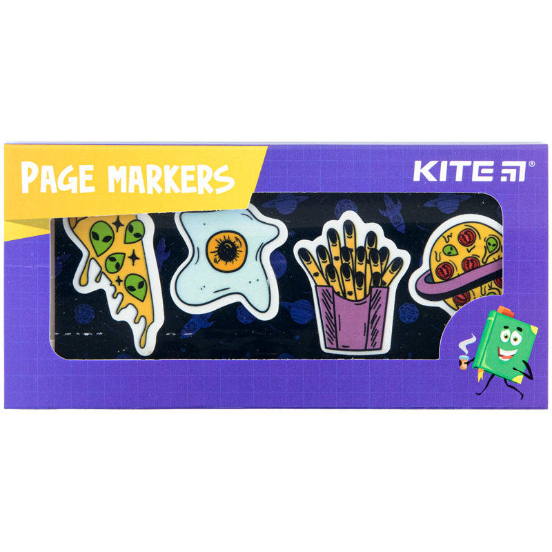Закладки пластикові Kite Space food K22-479-1, 4x20 шт, 35х50 мм. Фото 2