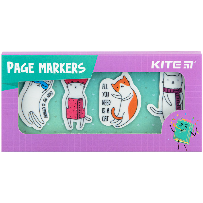 Закладки пластикові Kite Cats K22-479-6, 4x20 шт, 35х50 мм. Фото 2