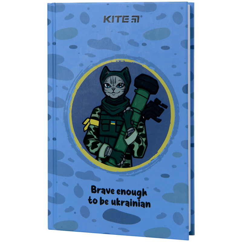 Книга записна Kite Хоробрий кіт K22-199-6, тверда обкладинка, А6, 80 аркушів, клітинка