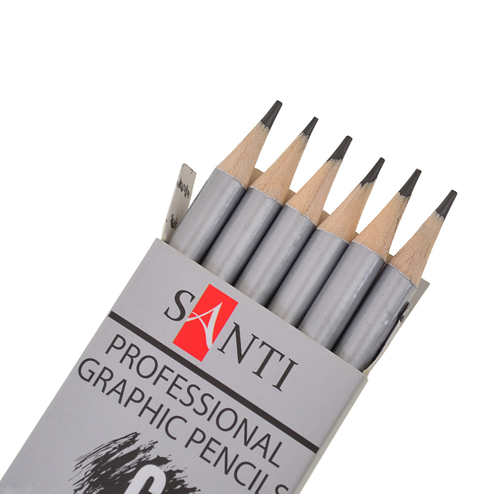 Набір чорнографітних олівців Santi Highly Pro 6 шт 742382. Фото 3