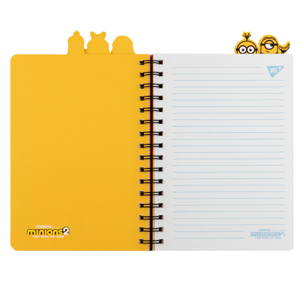 Блокнот YES А5 80 аркушів на cпіралі з роздільниками Minions 151778. Фото 3