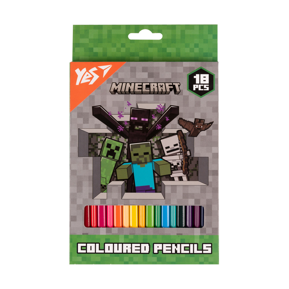 Олівці кольорові Yes 18 кольорів Minecraft Heroes 290732