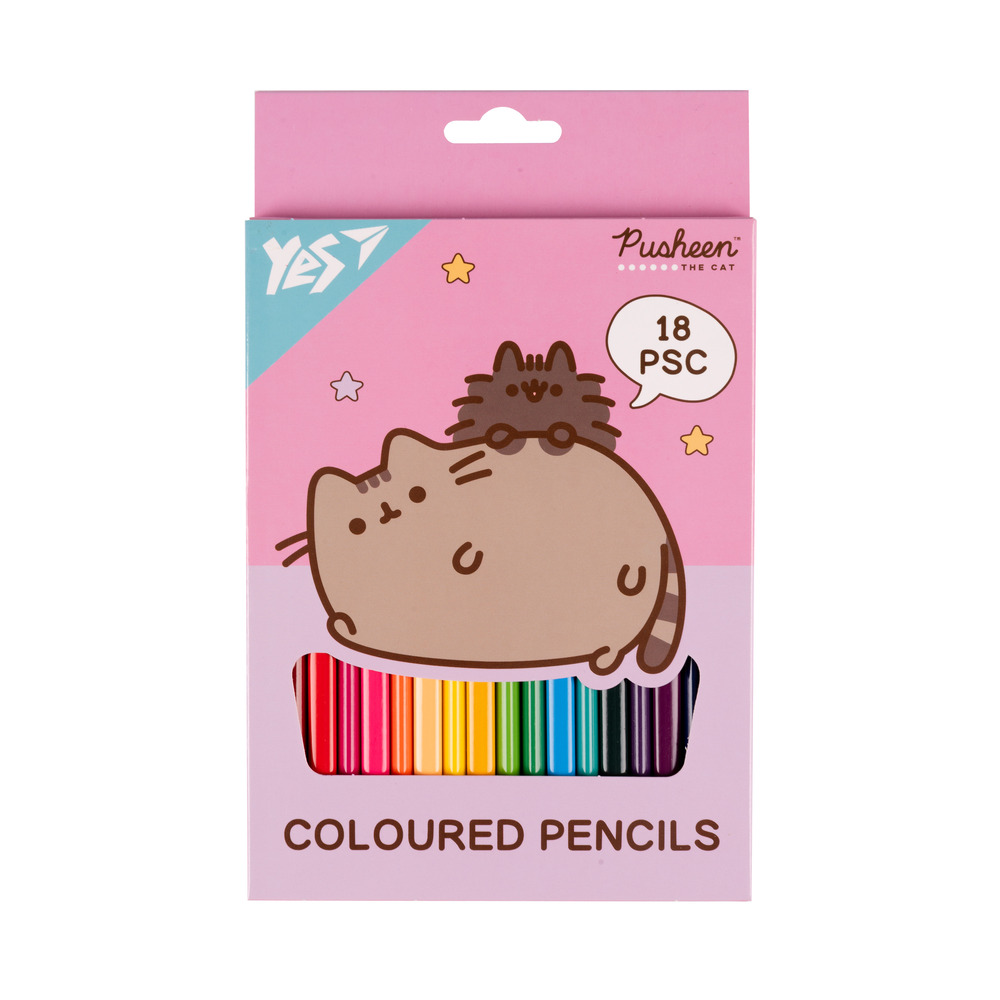 Олівці кольорові Yes 18 кольорів Pusheen 290733