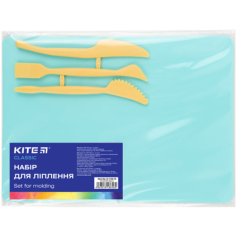 Набір для ліплення Kite Classic K-1140 (дощечка + 3 стеки) асорті
