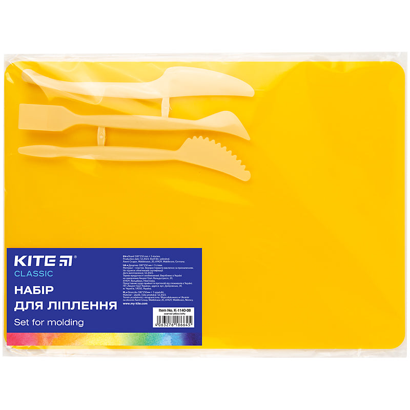 Набір для ліплення Kite Classic K-1140 (дощечка + 3 стеки) асорті. Фото 6