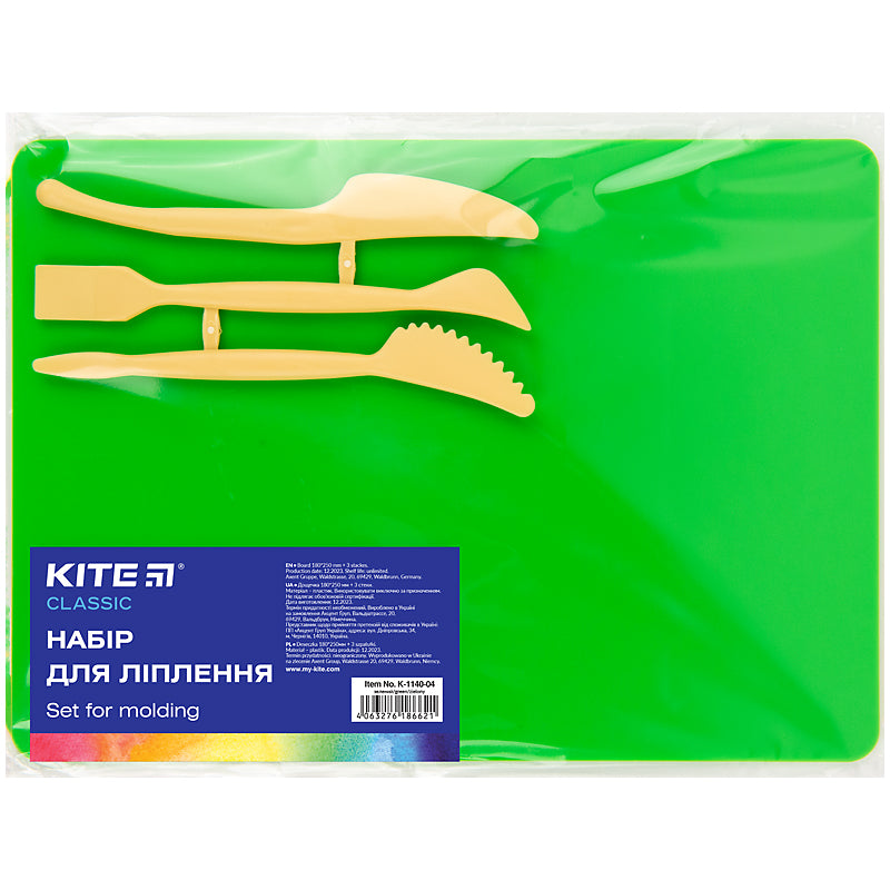 Набір для ліплення Kite Classic K-1140 (дощечка + 3 стеки) асорті. Фото 5