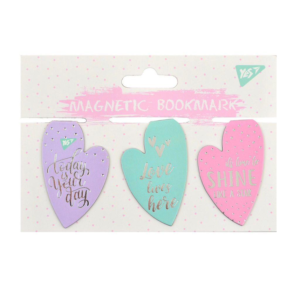 Закладки магнітні Yes Hearts 3 шт 706993
