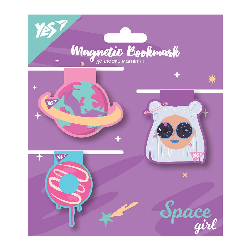 Закладки магнітні Yes Space Girl 3 шт 707727
