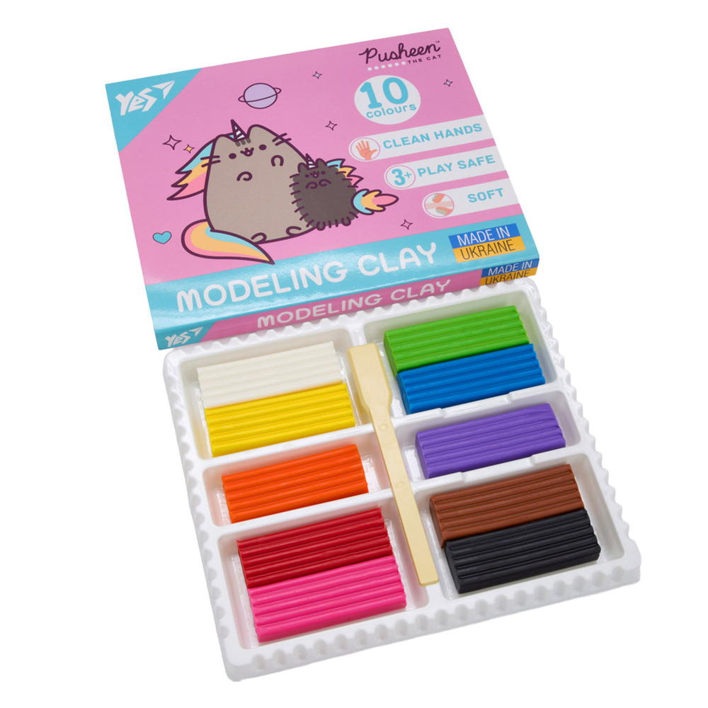Пластилін Yes Pusheen 10 кольорів 200 г 540663. Фото 2