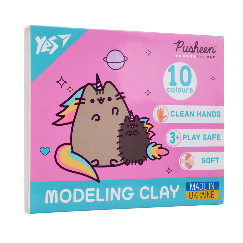 Пластилін Yes Pusheen 10 кольорів 200 г 540663
