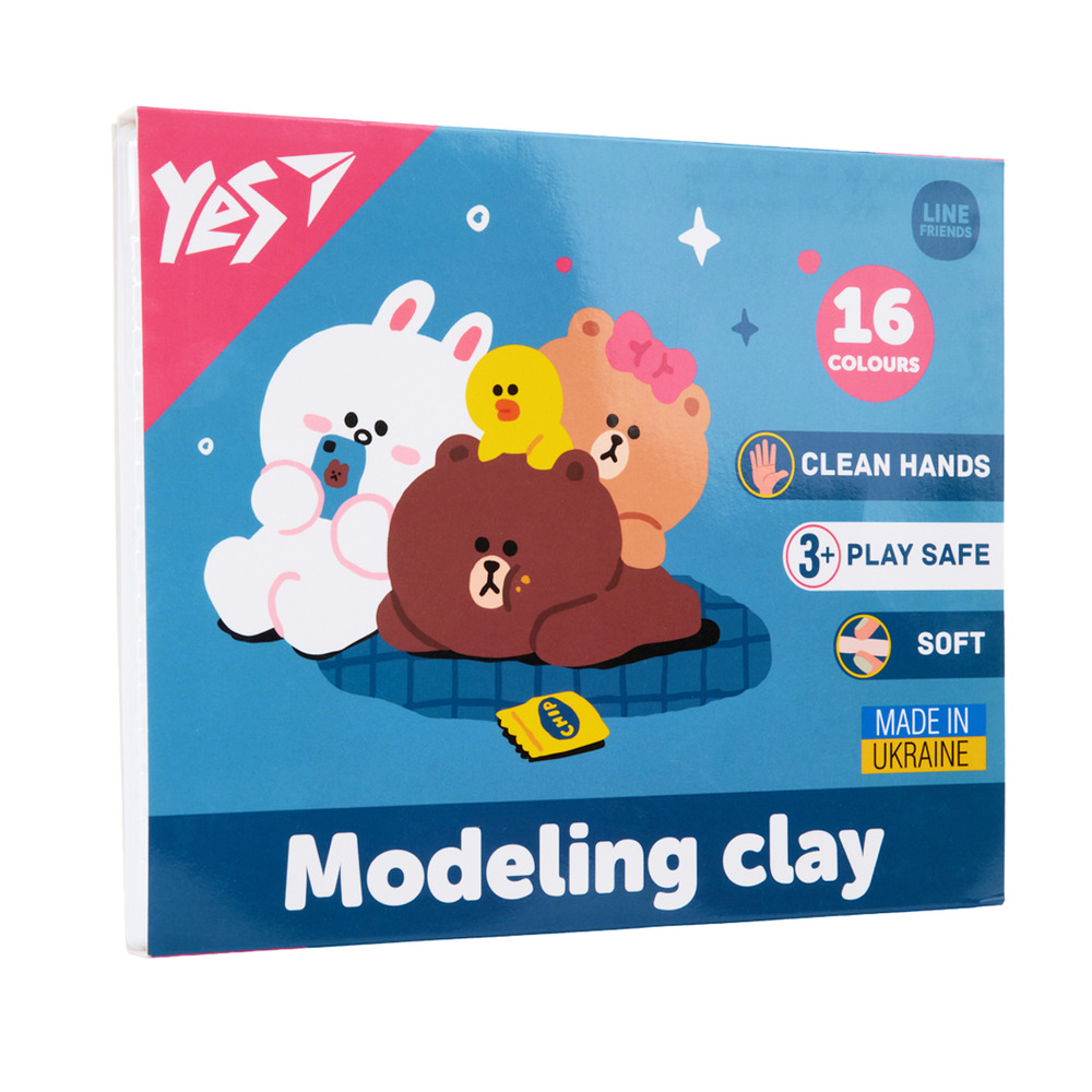 Пластилін Yes Line Friends 16 кольорів 320 г 540675