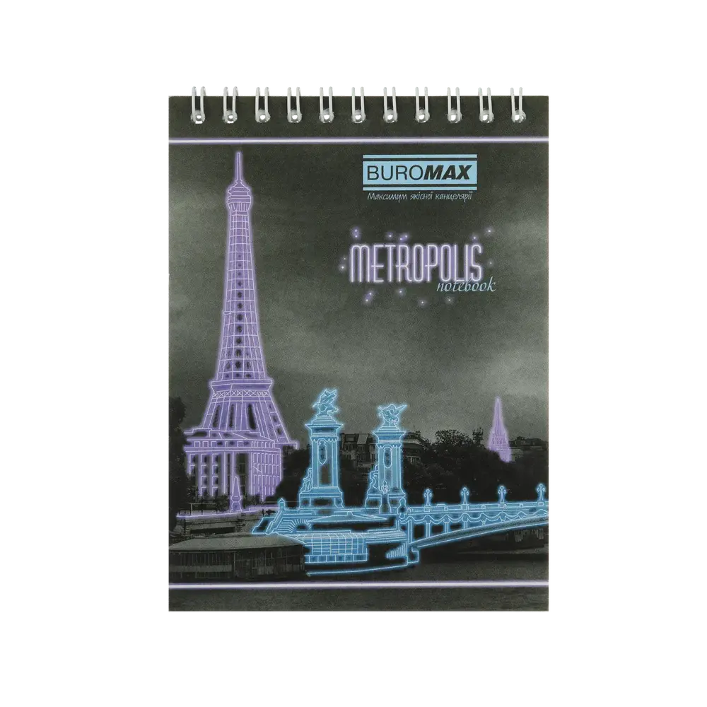 Блокнот на пружині зверху Buromax Metropolis A6 48 аркушів в клітинку салатовий BM.24645101-15