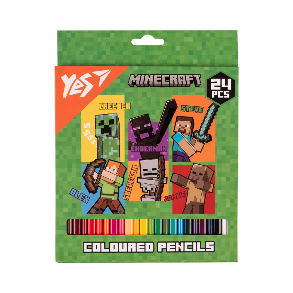 Олівці кольорові Yes 24 кольори Minecraft Heroes 290740
