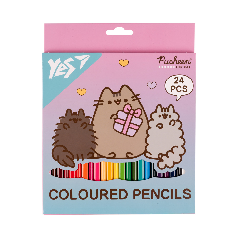 Олівці кольорові Yes 24 кольори Pusheen Stormy and Pip 290741