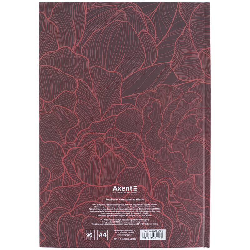 Книга записна Axent Earth Colors А4, 96 аркушів, клітинка, Graceful 8422-579-A. Фото 5
