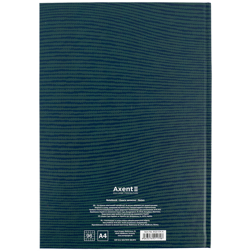 Книга записна Axent Earth Colors А4, 96 аркушів, клітинка, Precious 8422-574-A. Фото 5